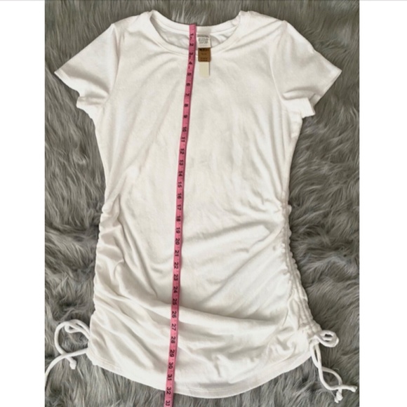 PINK Victorias Secret Dress White Terry Cloth Ruched Sides Dress XL - Picture 3 of 6